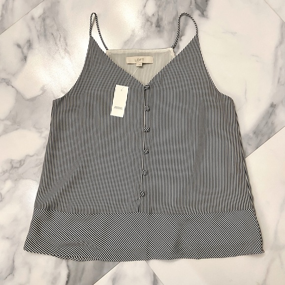 Loft black/white spaghetti strap top - Picture 1 of 5